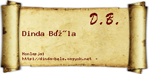 Dinda Béla névjegykártya